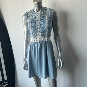 Baby blue flouncy lace dress